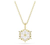 Magic pendant, Mixed cuts, Snowflake, White, 18K gold finish