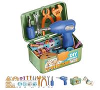 Magic Play Toolbox for 3 4 5 Years Old,126 PCS 3D Take Apart Toys,Construction Building Blocks DIY Set with Storage Box,Creative Tool Box with Drill Screwdriver Peg Board Educational Toy