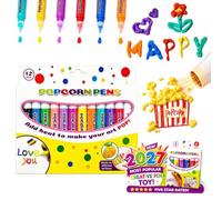 Magic Popcorn Pens, 3D Art Popcorn Pens, 3D Puffy Drawing Kit, DIY Bubble Drawing Pen, Create Raised 3D Puffy With Bubble Pen for Greeting Birthday Cards Kids Christmas