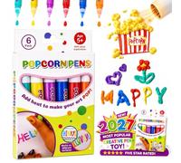 Magic Popcorn Pens, 3D Art Popcorn Pens, 3D Puffy Drawing Kit, DIY Bubble Drawing Pen, Create Raised 3D Puffy With Bubble Pen for Greeting Birthday Cards Kids Christmas