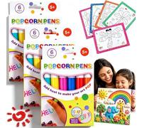 Magic Popcorn Pens 3D Puffy Art Kit，Washable Bubble Pen for DIY Crafts, Create Raised Texture on Paper, Includes Vibrant ColorsDries With Fun Texture (3BOX)