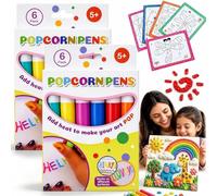 Magic Popcorn Pens 3D Puffy Art Kit，Washable Bubble Pen for DIY Crafts, Create Raised Texture on Paper, Includes Vibrant ColorsDries With Fun Texture (2BOX)