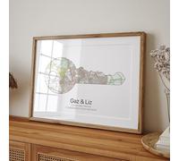 Magic Posters - Personalised New Home Gift, Door Key Map Print, Gift For Couples, Personalized Custom Housewarming Gift, Customised First Home Gift Any Location, Moving Gift (White)