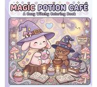 Magic Potion Café: Cute & Cozy Witchy Animals Coloring Book: Adorable Kawaii Fantasy Coloring Pages for Stress Relief and Relaxation