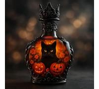 Magic Potion Style Whiskey Glass Bottle, 2025 Halloween WhiskeyBottle,Gothic Vampire Elixir Decanter for Home Bar Tabletop Decor (Whiskey Bottle E)