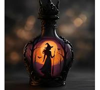 Magic Potion Style Whiskey Glass Bottle, 2025 Halloween WhiskeyBottle,Gothic Vampire Elixir Decanter for Home Bar Tabletop Decor (Whiskey Bottle C)
