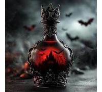 Magic Potion Style Whiskey Glass Bottle, 2025 Halloween WhiskeyBottle,Gothic Vampire Elixir Decanter for Home Bar Tabletop Decor (Whiskey Bottle B)