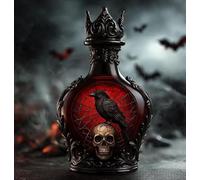 Magic Potion Style Whiskey Glass Bottle, 2025 Halloween WhiskeyBottle,Gothic Vampire Elixir Decanter for Home Bar Tabletop Decor (Whiskey Bottle D)
