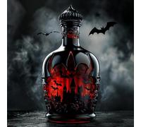 Magic Potion Style Whiskey Glass Bottle, 2025 Halloween WhiskeyBottle,Gothic Vampire Elixir Decanter for Home Bar Tabletop Decor (Whiskey Bottle A)