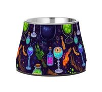 Magic Potions and Cauldrons Dogs Water Bowl with Stand Stainless Steel Pets Bowls for Small Pet Comfort Feeding