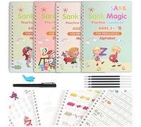 Magic Practice Copybook for kids, 4 Pack Calligraphy Set for Beginners | with Handwriting Pens, Children Tracing Workbook for Drawing,Math,Numbers,English Alphabet (Small)