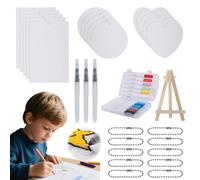 Magic Puffy Paint Kit, 3D Foam Texture Painting Kit with 15 Magic Foam Texture Paper 12 Markers & 1 Wood Easel for DIY Crafts Art School Projects