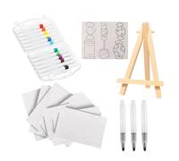Magic Puffy Paint Kit, Magic 3D Foam Texture Painting Kit with 10 Blank Squares, 6 Cotton Pads, 3 Watercolor Pens, 1 Easel, 12-Color Markers for Kids Crafts and DIY Projects