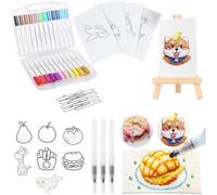 Magic Puffy Paint, Magic 3D Foam Texture Painting Kit, Puffy Paint Kit, Puffy Magic Canvas Sponge, DIY Bubble Drawing Pens Art Supplies for kid Home DIY Handmade Gift(A)