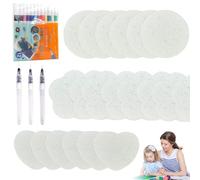Magic Puffy Paint, Magic Foam Texture Blank Pai-Nting Paper, DIY 3D Foam Texture Painting Paper, with Water Brush for Kids, for Kids Children S Handmade DIY (1set)