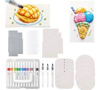 Magic Puffy Paint Pens, Ultimate Magic Texture Painting Kit, Foam Texture Blank Painting Paper with Multiple Shapes, Unique Coloring Markers for Handmade DIY, Art Supplies