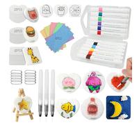 Magic Puffy Paint Set,62 Pcs Magic Foam Texture Painting Kit,3D Drawing Set,DIY Puffy Paint Kit with 36 Pcs Foam Paper,12 Colored Pens,10 Bead Chain,3 Water Pens, 1 Mini Easel,for Teens & Adults