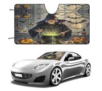 Magic Pumpkin Night Car Windshield Sun Shade Thickened Automotive Glass Sunshade Foldable Sun Shade Keeps Your Vehicle Cool Universal Windshield Cover for Car Trucks SUV