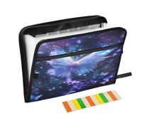 Magic Purple Butterfly Expanding File Folder A4,13 Pockets File Organiser, Paperwork A4 Plastic Wallet Document Storage Expander for School,Office and Home