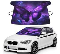 Magic Purple Butterfly Print Car Windshield Cover For Ice And Snow Universal Fit For Most Cars Multifuntional Ice Protector Keep Snow Frost Off