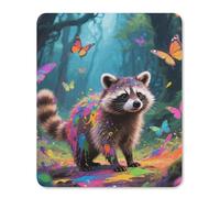 Magic Raccoon Square Mouse Pad | Durable Rubber Non-Slip Mouse Mat,Portable Computer Accessory for desktops laptops and daily computer-using moments
