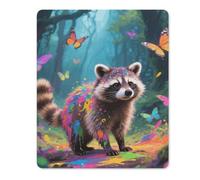 Magic Raccoon Square Mouse Pad | Durable Rubber Non-Slip Mouse Mat,Portable Computer Accessory for desktops laptops and daily computer-using moments
