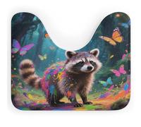 Magic Raccoon Toilet Mat U-Shaped Toilet Bath Mat Soft Absorbent Quick Dry Bathroom Rugs Non-Slip Bath Mat for Tub Shower & Single Sink Floor Carpet 20 X 16 Inches