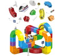 Magic Rail Cube,Magic Rail Cube Train Set,The Ultimate Diy Train, 3D Embedded Layouts & Motorized Car (123 pcs)