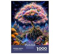 Magic Rainbow Tree 1000 Piece Premium Jigsaw Puzzle Enchanted Nature Jigsaw Puzzle Set Sturdy Cardboard Couple Partners Ultra Difficult Christmas 52x38cm/1000pcs