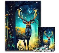 Magic Realism Deer Adult Jigsaw Puzzles 1000 Pieces paper Jigsaw Perfect for Birthday ChristmasHalloween Gifts 1000 PCS(38x26cm)