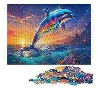 Magic Realism Dolphin Wooden Jigsaw Puzzle for Adults | Thoughtful year-end gift: quiet evening activity on weekends.