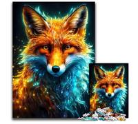 Magic Realism Fox Puzzles 1000 Pieces for Adults Wooden Jigsaw DIY Decoration Brain Challenge for Adult Family 1000 PCS(75x50cm)