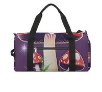 Magic Red Mushroom Gym Bag Sport Gym Tote Bag Lightweight Duffle Bag Carry On Weekender Bags for Women Men, white, One Size