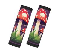 Magic Red Mushroom Print Car Handle Protectors Luggage Handle Wrap Grips 2 Packs Travel Non Slip Soft Grip