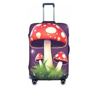 Magic Red Mushroom Print Decorative Travel Luggage Cover Concealed Zipper Suitcases Anti Scratch Dustproof, White, X-Large