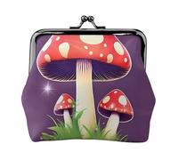 Magic Red Mushroom Print Exquisite Versatile Kiss Lock Coin Purse Cute Small Zipper Wallet for Coins Cards