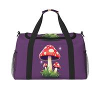 Magic Red Mushroom Print Foldable Carry On Tote Large Capacity Hand Carry Bag for Airplane Weekend Getaways