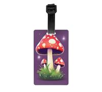 Magic Red Mushroom Print Luggage Tags for Suitcases Waterproof Labels Set Travel Bag Easy-to-Identify