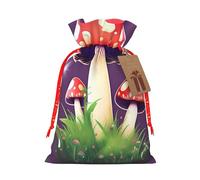 Magic Red Mushroom Print Stylish Drawstring Pouches,Reusable Drawstring Gift Bags,Perfect For Holiday And Party