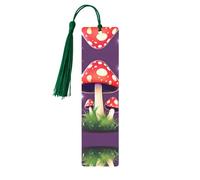 Magic Red Mushroom Print Wooden Bookmarks Tassel Bookmark Book Marks Reading Accessories,for Book Lovers Teachers