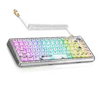 MAGIC-REFINER 81 Keys Mechanical Gaming Keyboard with Type C Cable Plug Play,PC High Transparent Body with Customize RGB Backlight, Full Key can Hot-Swappable Compact Mini Keyboard with, for Win/Mac
