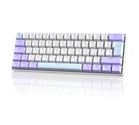 MAGIC-REFINER MK21 60% USB-C Wired Mechanical Gaming Keyboard UK Layout, Linear Red Switches, Hot Swappable, Ultra-Compact 62 Keys, RGB Backlight, PBT Keycaps, for Gamer, Office, Typists, Lavender