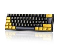 MAGIC-REFINER MK21 60% USB-C Wired Mechanical Gaming Keyboard UK Layout, Linear Red Switches, Hot Swappable, Ultra-Compact 62 Keys, RGB Backlight, PBT Keycap, for Gamer, Office, Typists, Starry Black