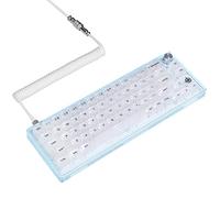 MAGIC-REFINER MK31 60% Wired Mechanical Gaming Keyboard with Transparent Compact 66 Keys Chroma RGB Backlit, Custom Coiled C to A Cable, Ergonomic Hot Swappable Linear Switch Media Knob for PC/MAC
