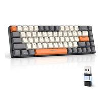 MAGIC-REFINER RK68 Wireless Mechanical Keyboard, 60% Percent Gaming Keyboard, Apex Pro Mini 2.4Ghz/Bluetooth 5.0 Dual Mode 2-in-1 Receiver 68 Keys Hot Swappable Linear Red Switch for PC/MAC