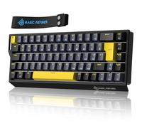 MAGIC-REFINER X68 HE 8000Hz Rapid Trigger Keyboard,Wired Magnetic Keyboard with Adjustable Actuation,UK Layout,128K Scan Rate, 0.125ms Latency,0.01mm RT Accuracy,Snap Tap,RGB Backlight (Yellow/Black)