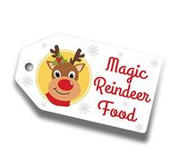 Magic Reindeer Food Labels Tags for Funny Christmas Kids Activity and Schools, DIY Xmas Stocking fillers Magical Reindeer Food 250gsm (50)