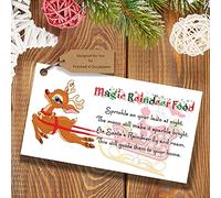 Magic Reindeer Food Tags Labels for Funny Christmas Kids Activity and Schools, DIY Stocking fillers (100)