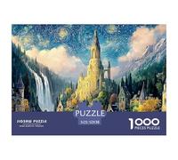Magic Ring Saga Minas Tirith City 1000 Piece Eco-friendly Paper Jigsaw Puzzles Starry-Night Style Castle Unique Challenging Educational Toys Jigsaws For Adults And Kids 52x38cm/1000pcs