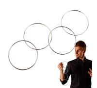 Magic Rings for Close-up - Chrome Plated Circular Elements Traditional Gimmick Props Pack, Expert Level Equipment | Specialized Mentalism Mind Control Equipment